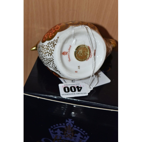 400 - A BOXED ROYAL CROWN DERBY 'BANTAM COCKEREL' PAPERWEIGHT, a Royal Crown Derby visitor centre exclusiv... 