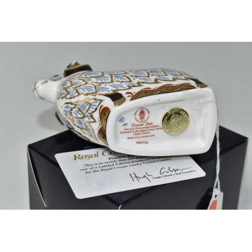 404 - A BOXED LIMITED EDITION ROYAL CROWN DERBY 'PREMIER RAM' PAPERWEIGHT, a Royal Crown Derby visitor cen... 