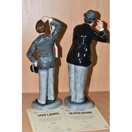 417 - TWO ROYAL DOULTON LIMITED EDITION FIGURES 'STAN LAUREL' AND 'OLIVER HARDY', comprising Oliver Hardy ... 