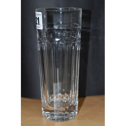 421 - A SET OF SIX CUMBRIA CRYSTAL 'HELVELLYN' PATTERN LARGE HIGHBALL TUMBLERS, comprising a set of six gl... 