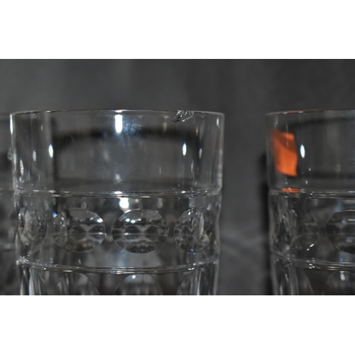 421 - A SET OF SIX CUMBRIA CRYSTAL 'HELVELLYN' PATTERN LARGE HIGHBALL TUMBLERS, comprising a set of six gl... 