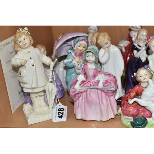 428 - A LARGE QUANTITY OF MINIATURE ROYAL DOULTON FIGURINES, twenty figures comprising Make Believe HN2225... 