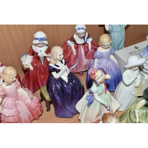 428 - A LARGE QUANTITY OF MINIATURE ROYAL DOULTON FIGURINES, twenty figures comprising Make Believe HN2225... 