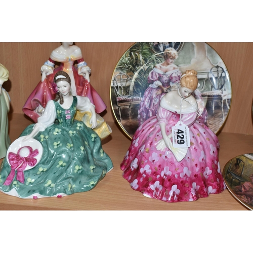 429 - A GROUP OF SIX ROYAL DOULTON LADIES AND FOUR COLLECTOR'S PLATES, comprising Fair Lady HN2193, Victor... 