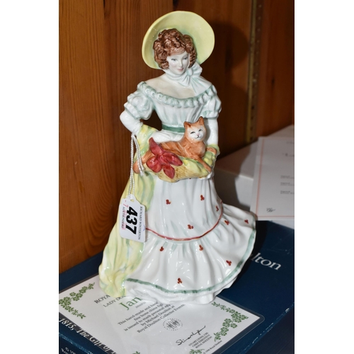 437 - A GROUP OF FIVE ROYAL DOULTON FIGURINES, comprising two 'Sophie' Lady of the Year 1998 figures with ... 