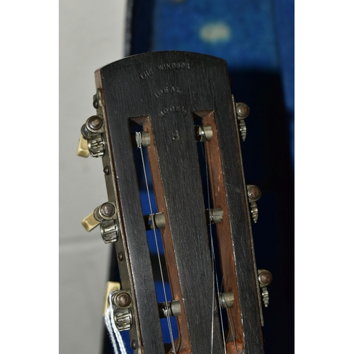 441 - A BANJO AND HARD CASE, comprising 'The New Windsor' patent Zither Banjo made by A.O Windsor of Birmi... 