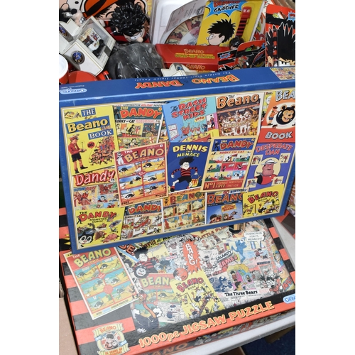 445 - A COLLECTION OF MODERN BEANO AND DENNIS THE MENACE COLLECTABLES AND MEMORABILIA, to include mugs, Da... 