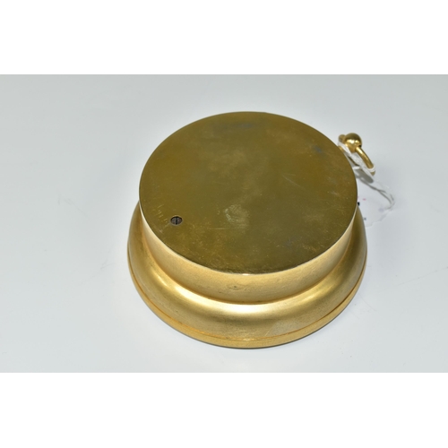 470 - A LATE 19TH CENTURY ANEROID BAROMETER BY E.J. DENT OF PARIS, in a circular brass case with hanging l... 