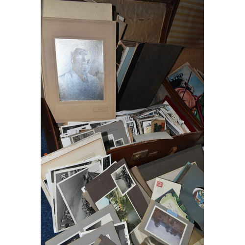 488 - THREE OLD CASES CONTAINING A COLLECTION OF MAGAZINES, LETTERS, POSTCARDS, FIVE 1950'S ORDNANCE SURVE... 