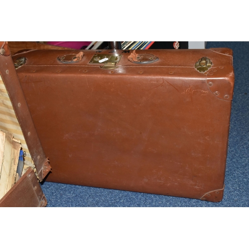 488 - THREE OLD CASES CONTAINING A COLLECTION OF MAGAZINES, LETTERS, POSTCARDS, FIVE 1950'S ORDNANCE SURVE... 