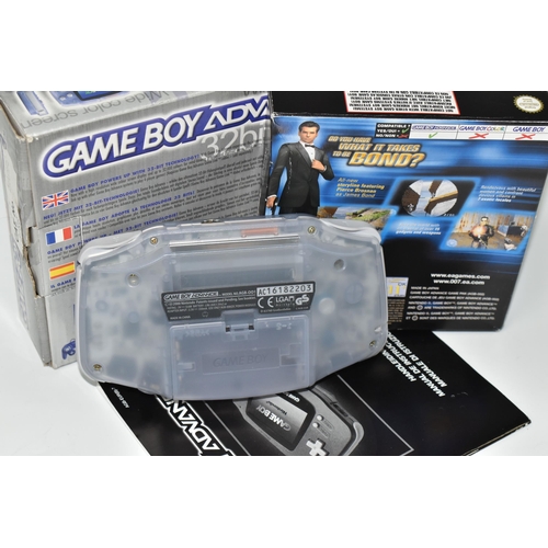 493 - NINTENDO GAMEBOY ADVANCE BOXED, includes James Bond Nightfire boxed with its manual, the system and ... 