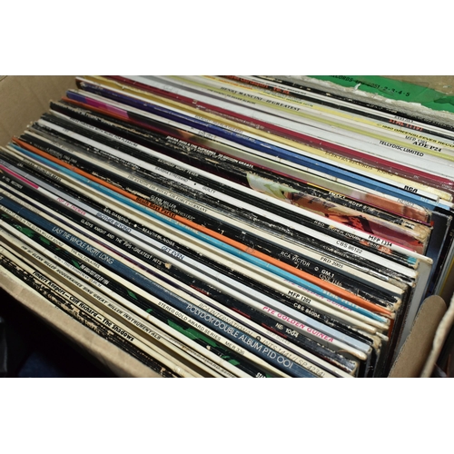 495 - FOUR BOXES OF LPS AND CDS, approximately one hundred and twelve LPs, twenty singles, one hundred and... 