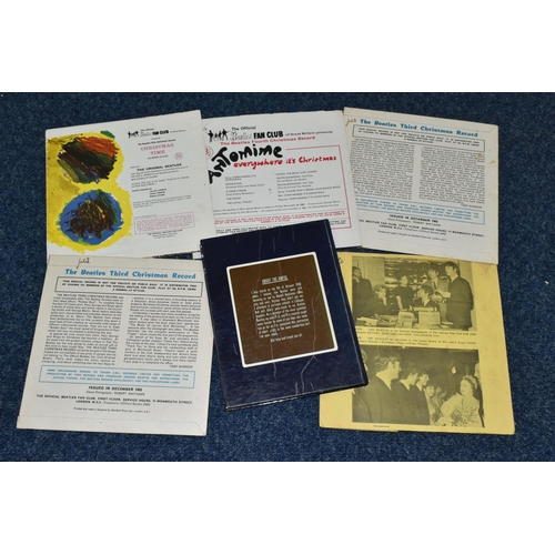 501 - THE BEATLES OFFICIAL FAN CLUB CHRISTMAS RECORDS, a copy of the first one from 1963, two copies of th... 