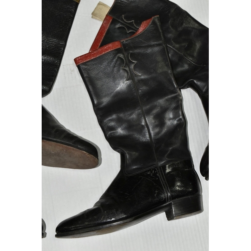 503 - TWO PAIRS OF VINTAGE KEMBER & CO AND PEAL & CO LEATHER CAVALRY BOOTS, APPROXIMATE UK SIZE 7, one pai... 