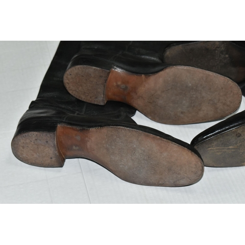 503 - TWO PAIRS OF VINTAGE KEMBER & CO AND PEAL & CO LEATHER CAVALRY BOOTS, APPROXIMATE UK SIZE 7, one pai... 