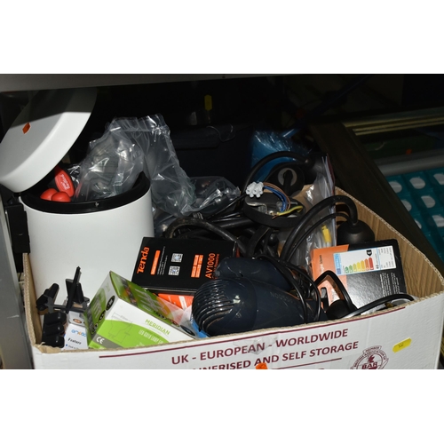 532 - FOUR BOXES AND LOOSE ASSORTED SUNDRY ITEMS ETC, to include assorted tools in two tool boxes, part so... 