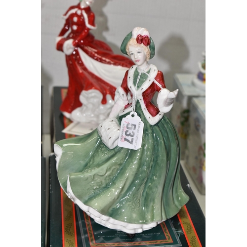 537 - FOUR BOXED ROYAL DOULTON CHRISTMAS DAY FIGURINES, comprising Christmas Day 2001 HN4315, 2003 HN4552,... 