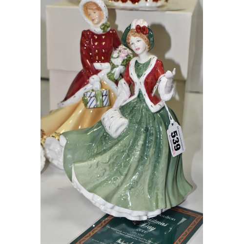 539 - FOUR BOXED ROYAL DOULTON CHRISTMAS DAY FIGURINES, comprising Christmas Day 2000 HN4242, 2005 HN4723,... 