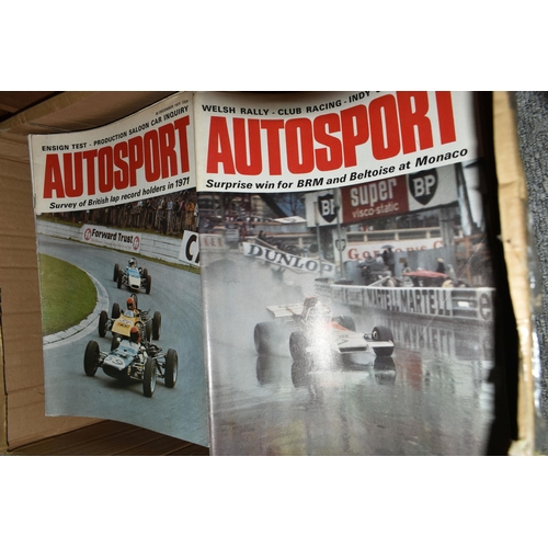 542 - EIGHT BOXES OF AUTOSPORT MAGAZINES, editions range from 1971 to 2015 together with a box containing ... 