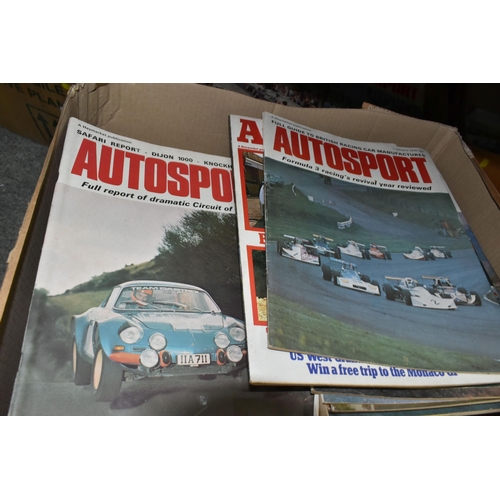 542 - EIGHT BOXES OF AUTOSPORT MAGAZINES, editions range from 1971 to 2015 together with a box containing ... 