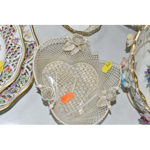 543 - ASSORTED CONTINENTAL DECORATIVE PORCELAIN, including gilded Dresden and Royal Lucerne porcelain in f... 