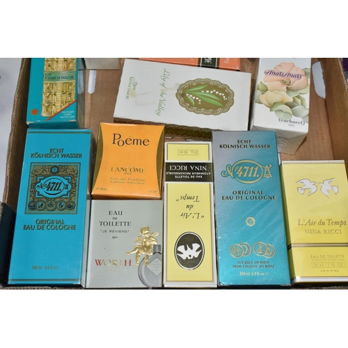 546 - A BOX OF PERFUMES, mostly boxed, to include several bottles of No 4711 Eau de Cologne - including tw... 