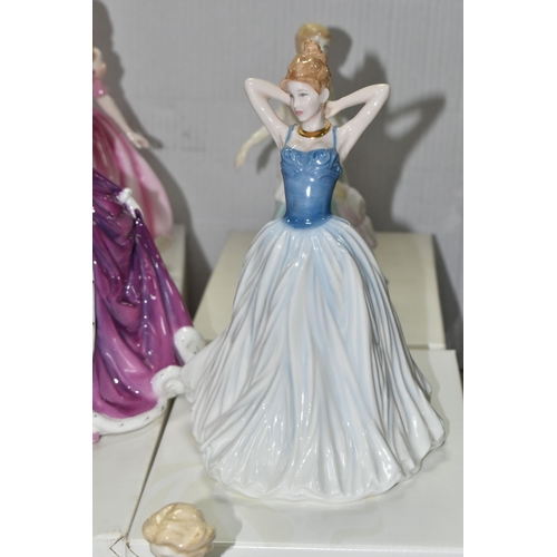 551 - SIX ROYAL DOULTON FIGURINES, to include boxed Classics: Just For You HN4236, Milk Maid HN4305 from t... 