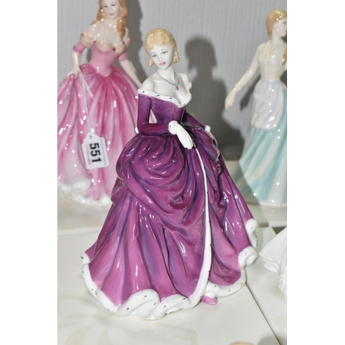 551 - SIX ROYAL DOULTON FIGURINES, to include boxed Classics: Just For You HN4236, Milk Maid HN4305 from t... 