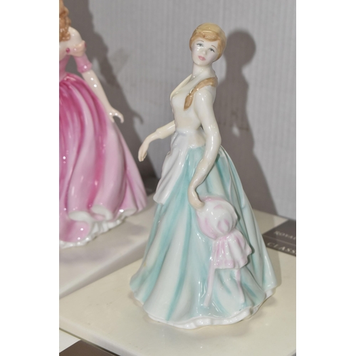 551 - SIX ROYAL DOULTON FIGURINES, to include boxed Classics: Just For You HN4236, Milk Maid HN4305 from t... 