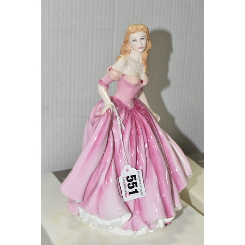 551 - SIX ROYAL DOULTON FIGURINES, to include boxed Classics: Just For You HN4236, Milk Maid HN4305 from t... 