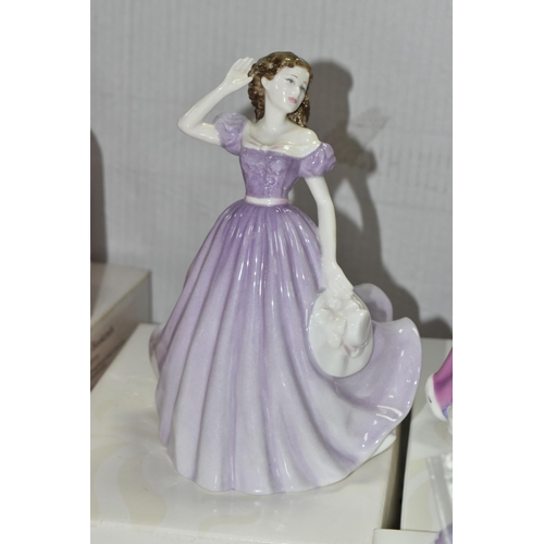 552 - SIX ROYAL DOULTON FIGURINES, comprising five boxed figures: Specially for You HN4232, Bells Across t... 