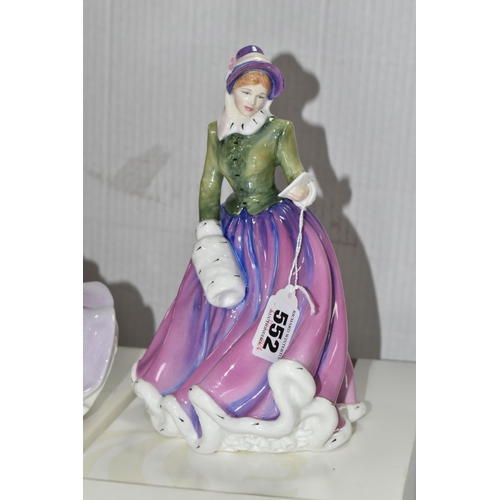 552 - SIX ROYAL DOULTON FIGURINES, comprising five boxed figures: Specially for You HN4232, Bells Across t... 