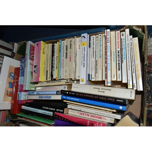 561 - FOUR BOXES OF BOOKS, approximately eighty assorted books, subjects include humour, ancient history, ... 