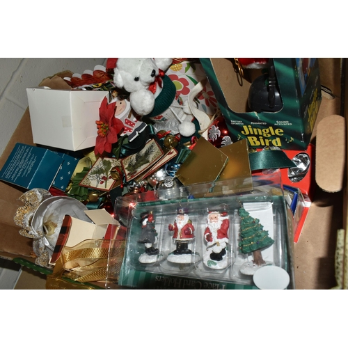 570 - FOUR BOXES AND LOOSE CHRISTMAS DECORATIONS, largely late twentieth/ early twenty first century, to i... 