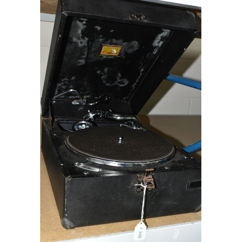 586 - A HIS MASTERS VOICE (HMV) MODEL C102H GRAMOPHONE, serial number 44426, complete with winding handle ... 