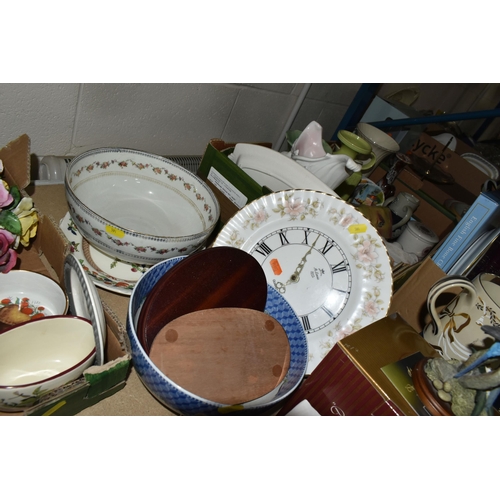 591 - FOUR BOXES OF CERAMIC ORNAMENTS AND ROYAL COMMEMORATIVE WARES ETC, to include two boxed Wedgwood Sil... 