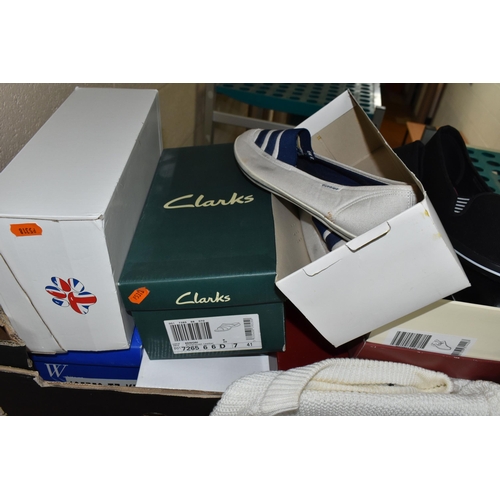 601 - ELEVEN BOXES AND TWO SUITCASES OF LADIES' CLOTHING, to include dresses, skirts, sweaters, trousers, ... 