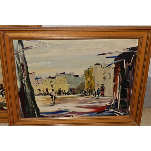 604 - DEAKINS DEAKINS (BRITISH 1911-1982) TWO POST IMPRESSIONIST STYLE OILS ON BOARD, the first depicting ... 