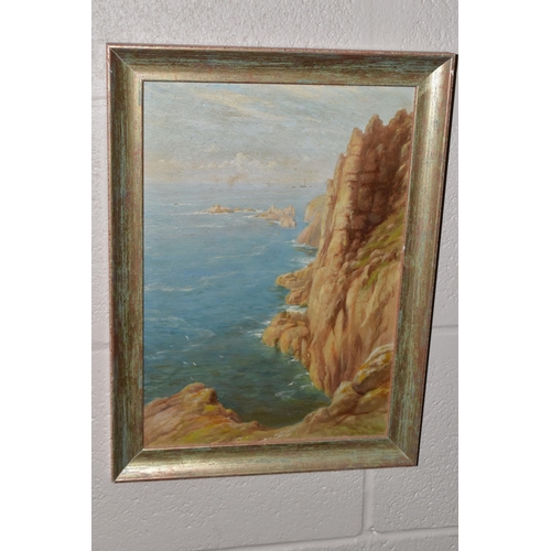 610 - A SMALL SELECTION OF PAINTINGS AND PRINTS ETC, to include a coastal landscape by Henry E. Tozer date... 