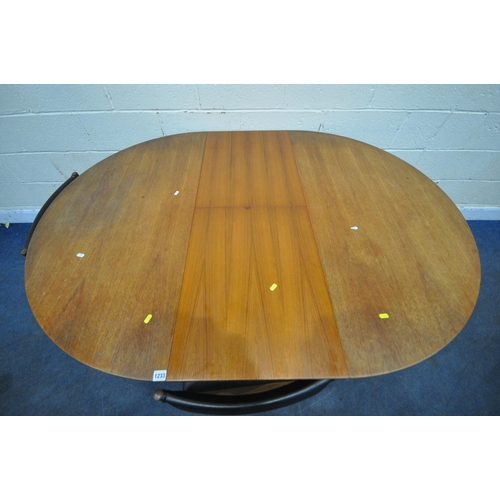 1233 - A.H. MCINTOSH AND CO LTD, KIRKCALDY, SCOTLAND, A MID CENTURY TEAK EXTENDING DINING TABLE, with a sin... 