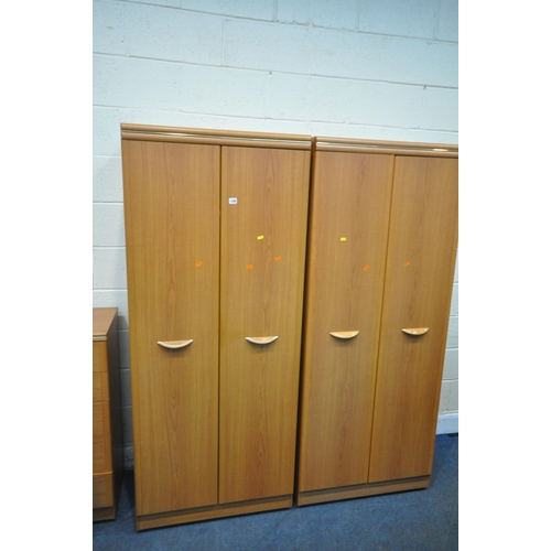 1246 - A MODERN FIVE PIECE BEDROOM SUITE, comprising a pair of double door wardrobes, width 77cm x depth 54... 