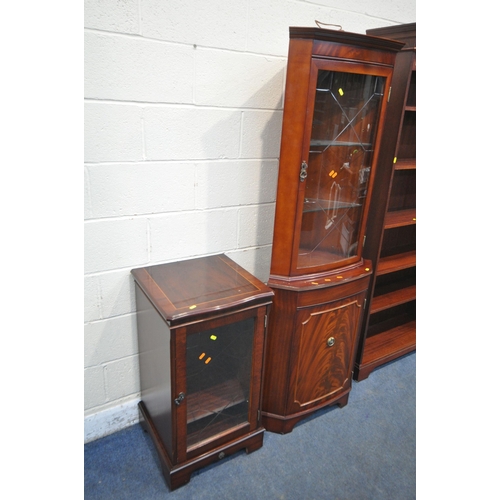 1276 - A MAHOGANY OPEN BOOKCASE, with five shelves, width 86cm x depth 31cm x height 191cm, a Beresford and... 