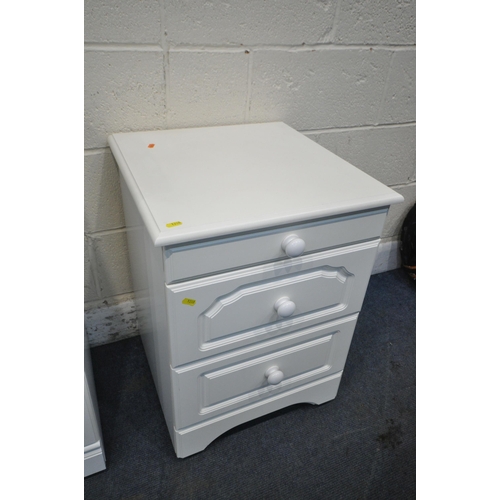 1280 - A MODERN WHITE SIDEBOARD / CHEST OF SEVEN DRAWERS, width 115cm x depth 43cm x height 85cm, triple dr... 