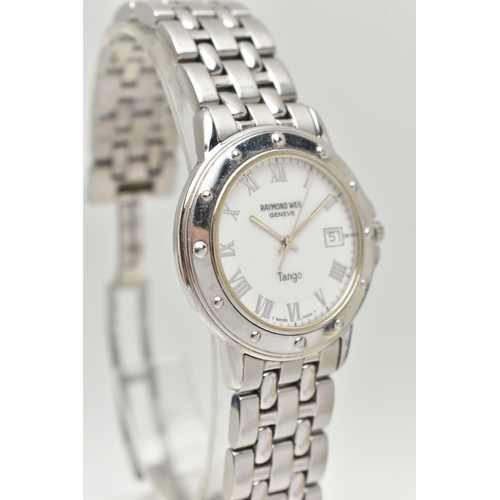 49 - TWO 'RAYMOND WEIL' WRISTWATCHES, the first a gents quartz movement, round white dial, signed 'Raymod... 