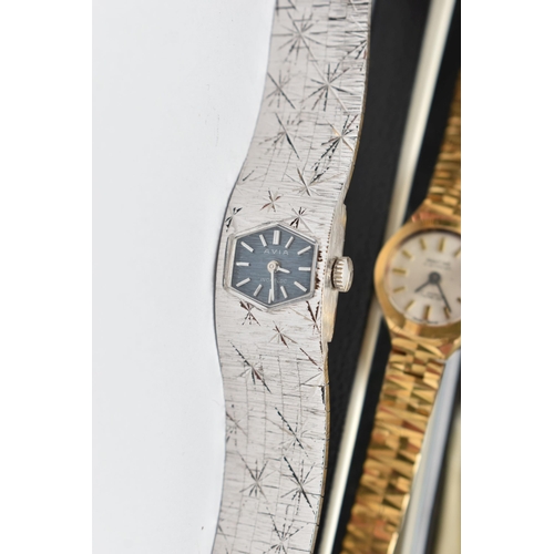 63 - FOUR LADIES WRISTWATCHES, the first a hand wound movement, round dial signed 'Longines' baton marker... 