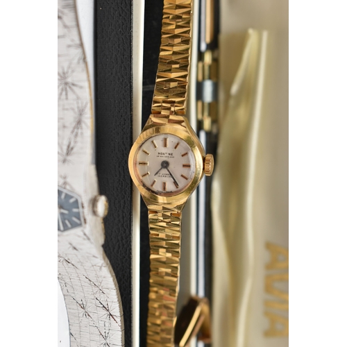 63 - FOUR LADIES WRISTWATCHES, the first a hand wound movement, round dial signed 'Longines' baton marker... 