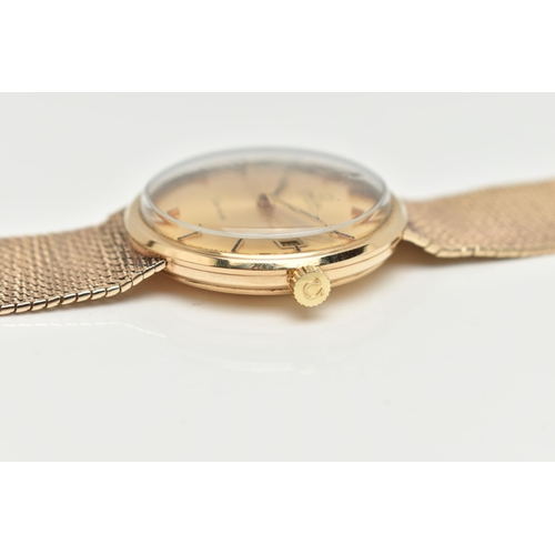 69 - A 9CT GOLD 'OMEGA' WRISTWATCH, automatic movement, round gold tone dial, signed 'Omega automatic Gen... 