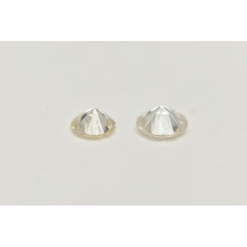 91 - TWO LOOSE DIAMONDS, the first a round brilliant cut diamond, approximate diamond weight 0.23ct, clar... 