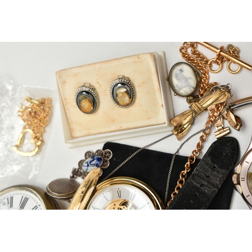 182 - A SELECTION OF ITEMS, to include a 9ct gold gents 'Rotary Elite' wristwatch, hallmarked 9ct London, ... 