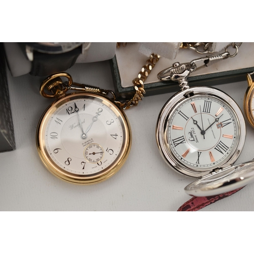 183 - AN ASSORTMENT OF WATCHES, to include a ladies 'Gucci' quartz wristwatch, a gents 'Guess' chronograph... 